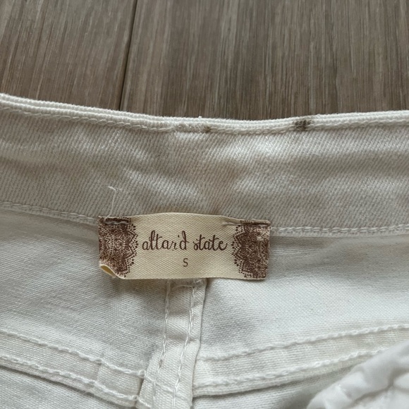 Altar'd State Cream Denim Pants Super Flare Size Small - Picture 5 of 6